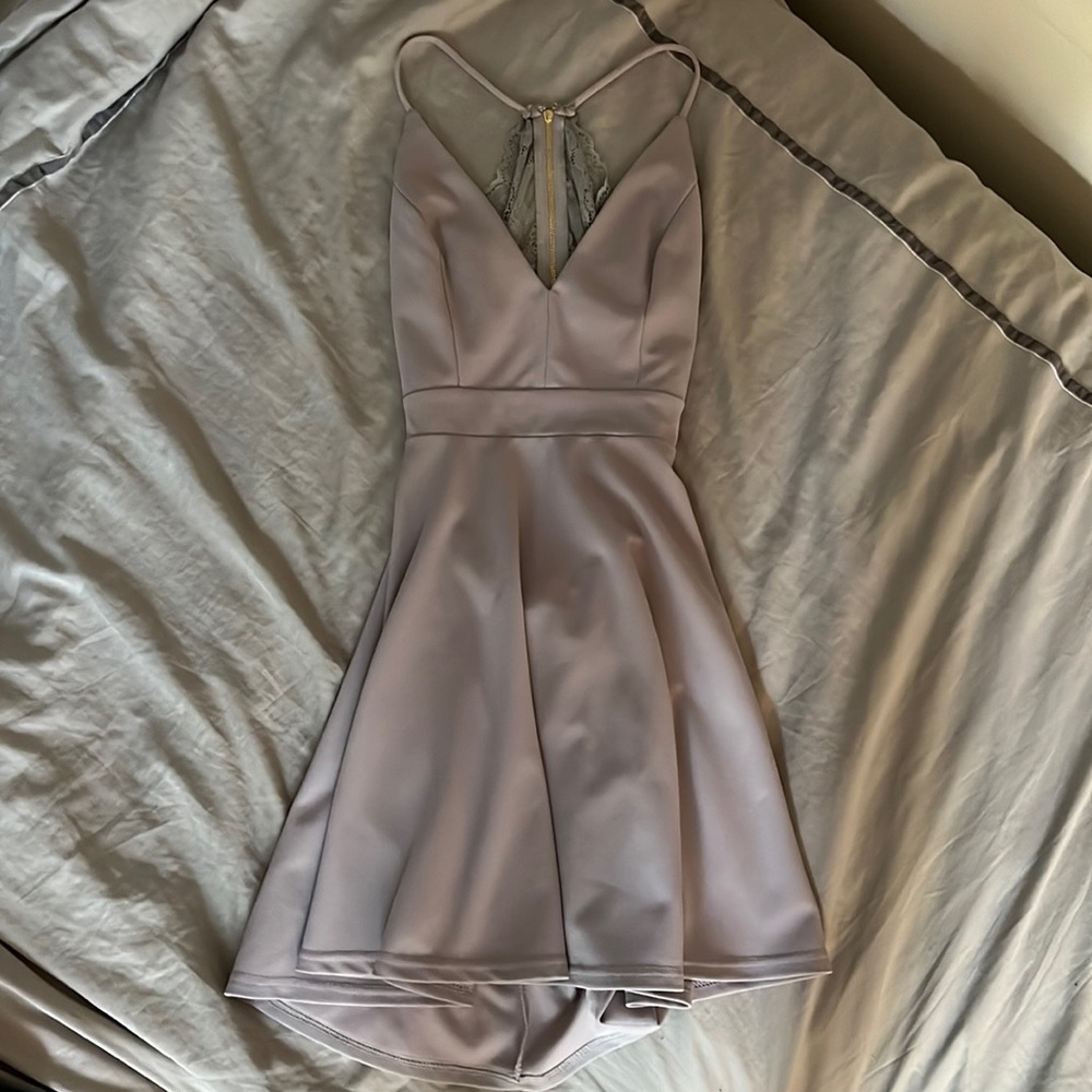 Lilac Dress with Lace Back